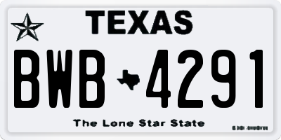 TX license plate BWB4291