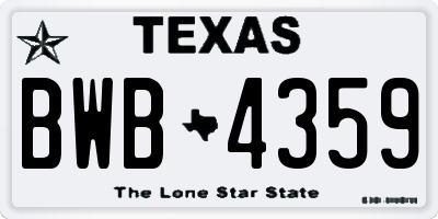 TX license plate BWB4359
