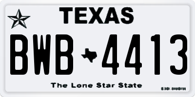 TX license plate BWB4413