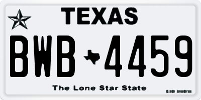 TX license plate BWB4459