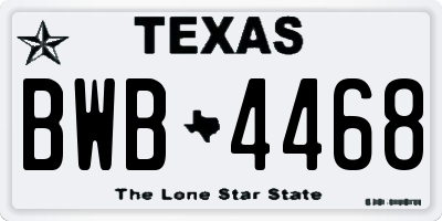 TX license plate BWB4468