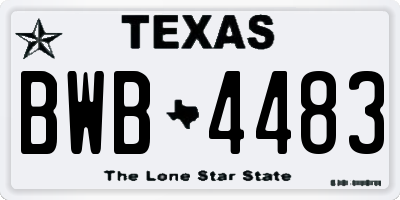 TX license plate BWB4483