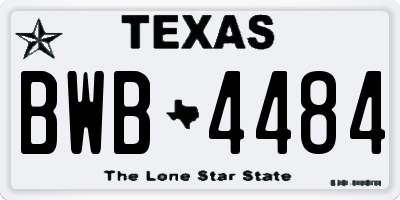TX license plate BWB4484