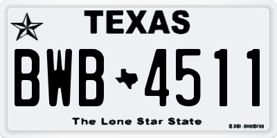 TX license plate BWB4511
