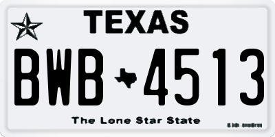 TX license plate BWB4513