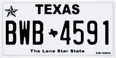 TX license plate BWB4591