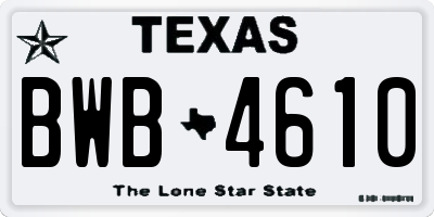 TX license plate BWB4610