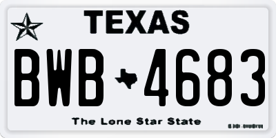 TX license plate BWB4683