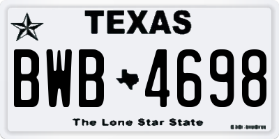 TX license plate BWB4698