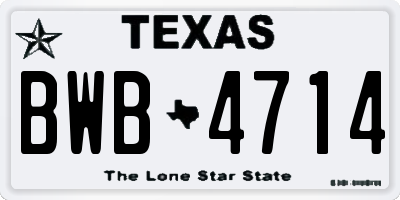 TX license plate BWB4714