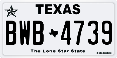 TX license plate BWB4739
