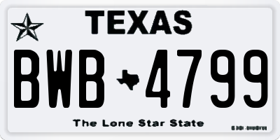 TX license plate BWB4799