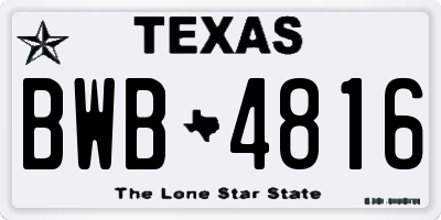 TX license plate BWB4816