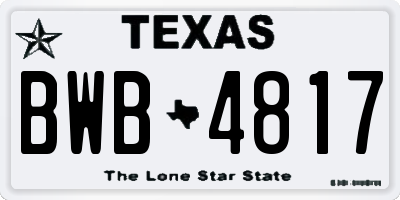 TX license plate BWB4817