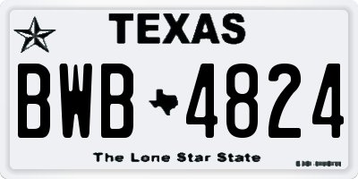 TX license plate BWB4824