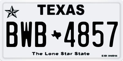 TX license plate BWB4857