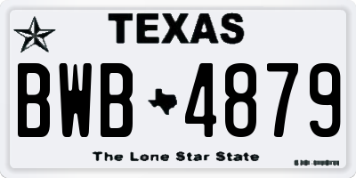 TX license plate BWB4879