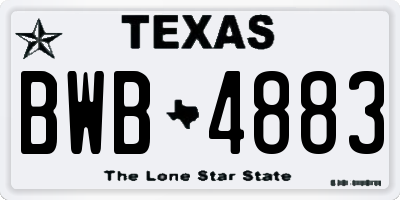 TX license plate BWB4883