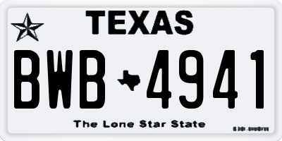 TX license plate BWB4941