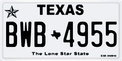 TX license plate BWB4955