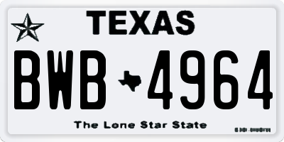 TX license plate BWB4964
