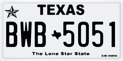TX license plate BWB5051