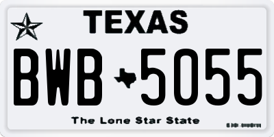 TX license plate BWB5055