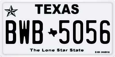 TX license plate BWB5056