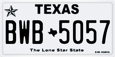 TX license plate BWB5057