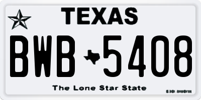 TX license plate BWB5408
