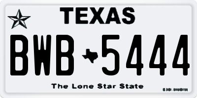 TX license plate BWB5444