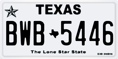 TX license plate BWB5446