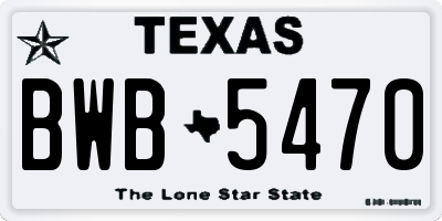 TX license plate BWB5470