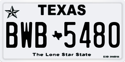 TX license plate BWB5480