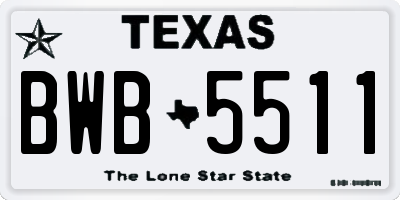 TX license plate BWB5511