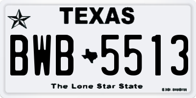 TX license plate BWB5513