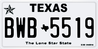 TX license plate BWB5519