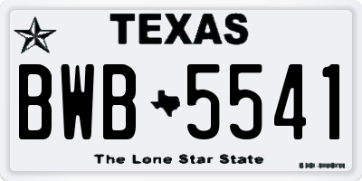 TX license plate BWB5541
