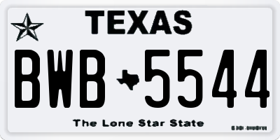TX license plate BWB5544