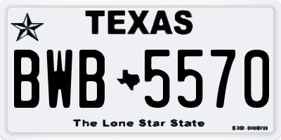 TX license plate BWB5570