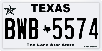 TX license plate BWB5574