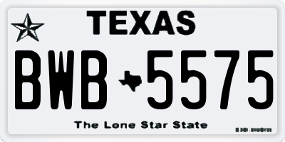 TX license plate BWB5575
