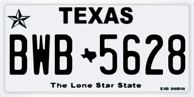 TX license plate BWB5628