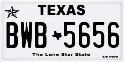 TX license plate BWB5656