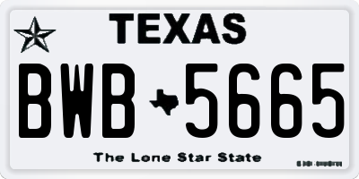TX license plate BWB5665