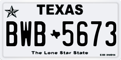 TX license plate BWB5673