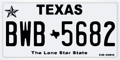 TX license plate BWB5682