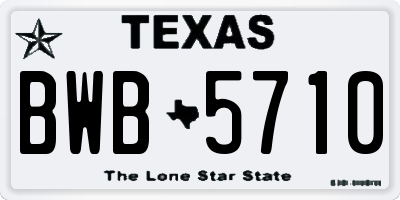 TX license plate BWB5710