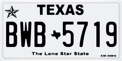 TX license plate BWB5719
