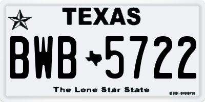 TX license plate BWB5722